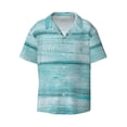 thumbnail image 1 of Zufioo Teal Turquoise Wood Print Mens Button Down Short Sleeve Shirt,Classic Plaid Shirt,Mens Accessories Fashion Shirt-XX-Large, 1 of 6