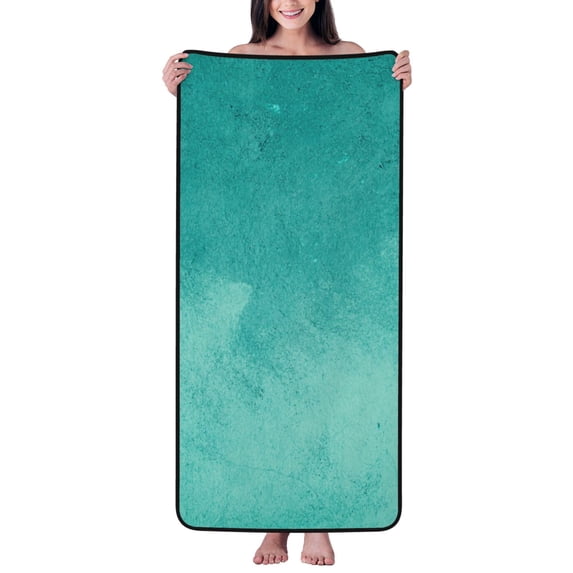 Zufioo Teal Turquoise1 Print Coral Fleece Bath Towel 27x55 Inches, Absorbent and Quick-drying Bath Towel, Suitable for Adults and Children