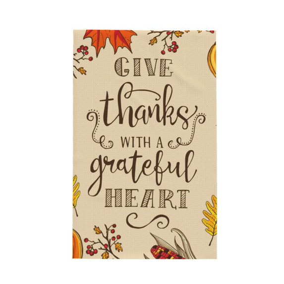 Zufioo Thanksgiving With A Grateful Heart Waffle Weave Kitchen Towels,Kitchen Essentials Wash cloths,Dish Towels for Kitchen,Quick Drying Dirt Resistant Hand Dish Cloths