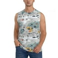 Zufioo The World Map with Cartoon Animals Men's Tank Top,Men's