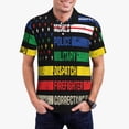 thumbnail image 1 of Zufioo Thin Green Line With USA Flag Print Men's POLO Shirts, Quick-drying Button-down Business and Vacation Shirts, T-shirts, Summer Clothing-Large, 1 of 6