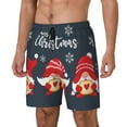 Zufioo Three Cute Christmas Gnomes Mens Swimsuit Trunks with
