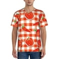 thumbnail image 1 of Zufioo Tomatoes And Chili Print Men's Baseball Short Sleeve, Moisture Wicking Button-Down Hip Hop Tee-X-Large, 1 of 7