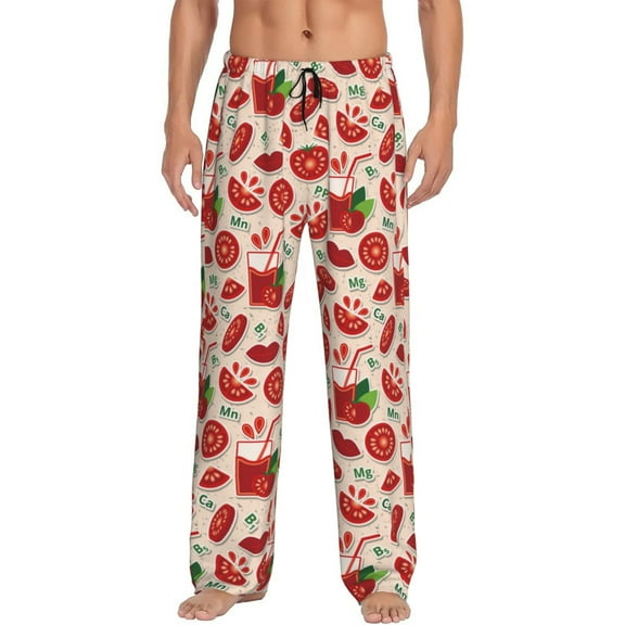 Zufioo Tomatoes Mens Pajama Pants Sleep & Lounge Pants Sleepwear Pants(Available in Big & Tall)-Large