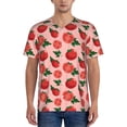 thumbnail image 1 of Zufioo Tomatoes Print Men's Baseball Short Sleeve, Moisture Wicking Button-Down Hip Hop Tee-Medium, 1 of 7