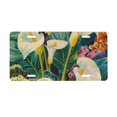 thumbnail image 1 of Zufioo Tropical Floral Jungle Print Car Aluminum Front License Plate, 12x6 Inch Decorative Personalized Car License Plate Car Accessories, 1 of 8