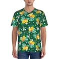 thumbnail image 1 of Zufioo Tropical Fruit Print Men's Baseball Short Sleeve, Moisture Wicking Button-Down Hip Hop Tee-Small, 1 of 7