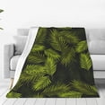 thumbnail image 1 of Zufioo Tropical Palm Leaves Fern Leaf Fleece Blanket Queen Size,Plush Bed Blanket,Ultra Soft Throw Blanket,Plush Fuzzy Cozy Blanket Perfect for Bed,Couch-40"x30", 1 of 7