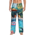 thumbnail image 1 of Zufioo Tropical Poolside Relaxation Mens Pajama Pants Sleep & Lounge Pants Sleepwear Pants(Available in Big & Tall)-Medium, 1 of 6