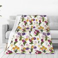 Zufioo Tulips Flowers Fleece Blanket Queen Size,Plush Bed Blanket,Ultra