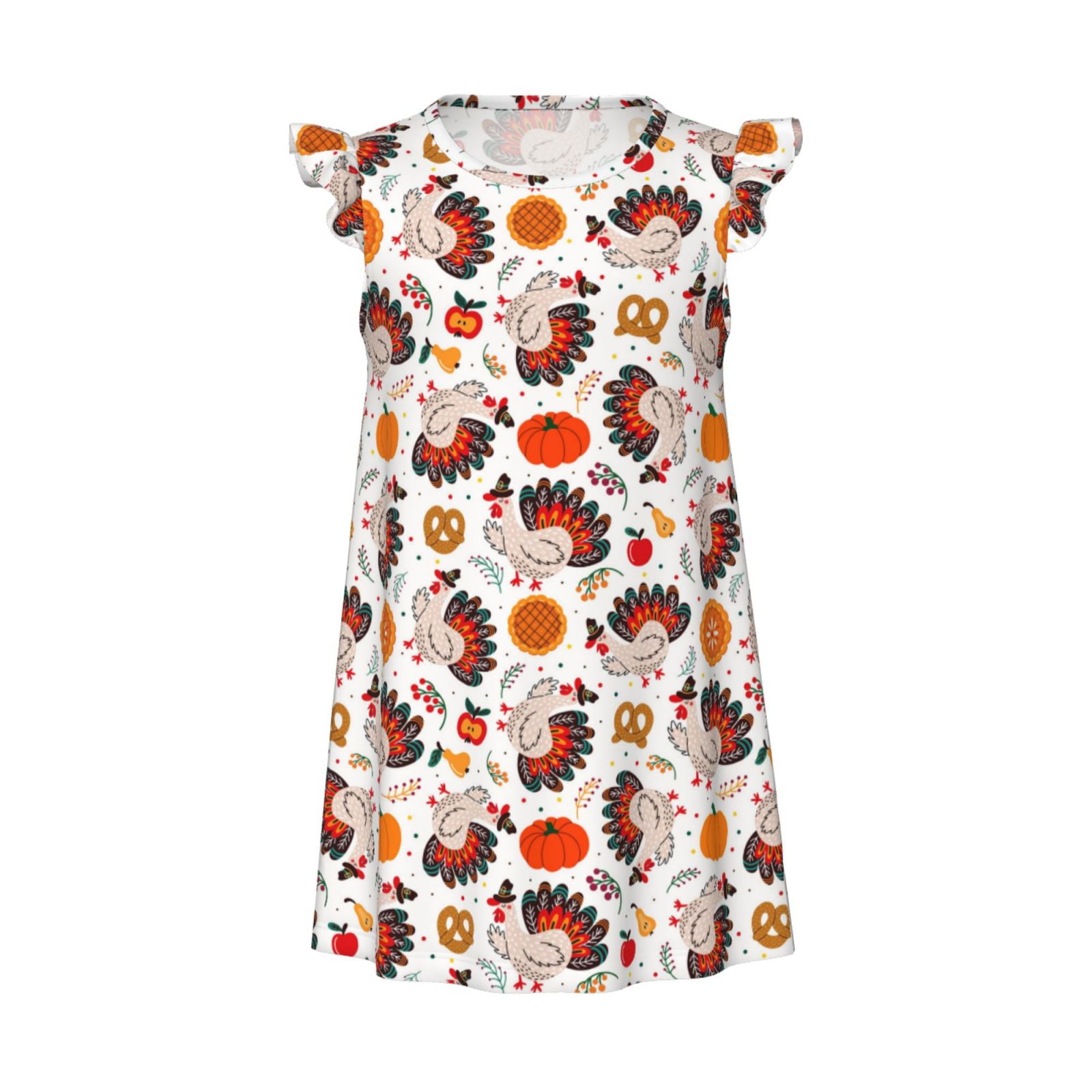 Zufioo Turkey And Thanksgiving2 Girls Nightgowns Toddler Girl Pajamas