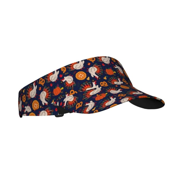 Zufioo Turkey And Thanksgiving Print Adult Hollow Hat, Sun Protection Sports Hat - Sweat-absorbent, Adjustable Velcro Style, Unisex, Suitable for Outdoors