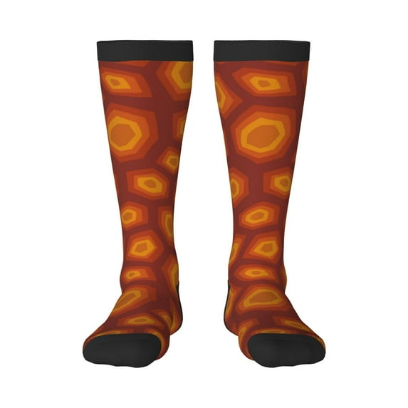 Zufioo Turtle Shell Print Long High Thigh Socks Knee-High Warm Stocking Women Boot Sock Leg Warmer High Socks for Daily Wear, Cosplay