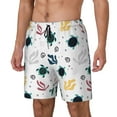 Zufioo Turtles And Corals Mens Swimsuit Trunks with Compression Liner