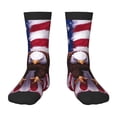 thumbnail image 1 of Zufioo USA Eagle with Spread Wings Print Children's Mid-tube Socks, Contrast Color High Elastic Sports Socks - Sweat-absorbent, Warm, Suitable for Children Aged 6-10, 1 of 5