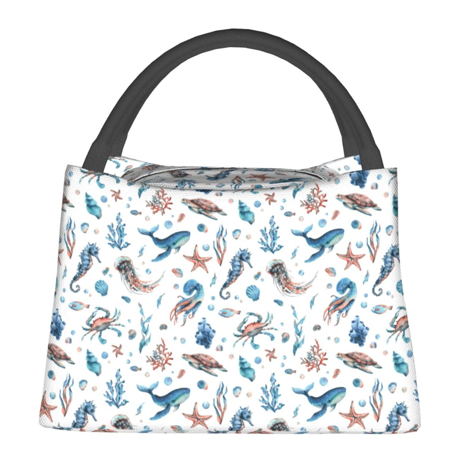 Zufioo Undersea Animals Insulated Reusable Grocery Bags,Cooler Bag,Food