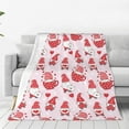 Zufioo Valentine Gnomes Fleece Blanket Queen Size,Plush Bed Blanket
