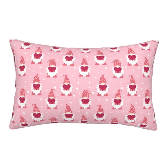 Zufioo Valentine's day gnomes Print Double-sided Plush Pillow Cover,Decorative Pillow Protector without Pillow Core, Suitable for Sofa, Bedroom, Car-20"x30"