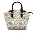 thumbnail image 1 of Zufioo Vector Mexican Otomi Style Bright Print Leather Rivet Shoulder Bag, Microfiber PU Leather Adjustable Shoulder Strap Handbag, Ideal Gift for Women-One Size, 1 of 6