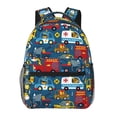thumbnail image 1 of Zufioo Vehicles Cartoon with Funny Drivers,Animal Drivers Print Casual Student Backpack, Adjustable Shoulder Straps Multi-Function Multi-Pocket Sports Bag Travel Backpack, Unisex-One Size, 1 of 5