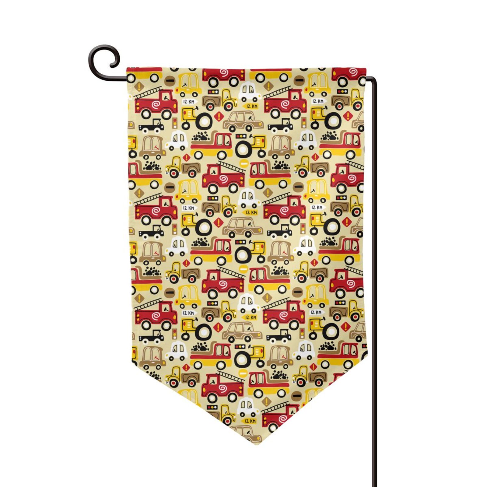 Zufioo Vehicles Print Garden Decoration Flags, Sun-resistant and ...