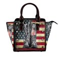thumbnail image 1 of Zufioo Veterans Day1 Print Leather Rivet Shoulder Bag, Microfiber PU Leather Adjustable Shoulder Strap Handbag, Ideal Gift for Women-One Size, 1 of 6