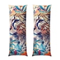 thumbnail image 1 of Zufioo Vibrant Leopard In Flowers Print 20x54 Inch Long Body Pillowcase, without Pillow Core, Pillow Case with Hidden Zipper, Ideal Gift for Home Furnishings, 1 of 7