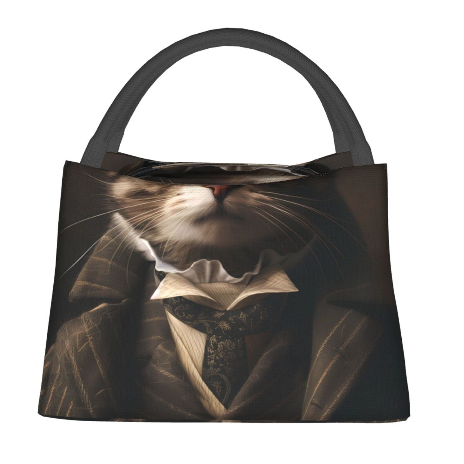 Zufioo Victorian Gentle Cat Insulated Reusable Grocery Bags,Cooler Bag