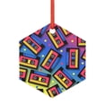 thumbnail image 1 of Zufioo Vintage Audio Cassettes Print Large Acrylic Christmas Ornaments, Suitable for Christmas Tree Christmas Holiday Party Pendant Decorations-Hexagon, 1 of 7