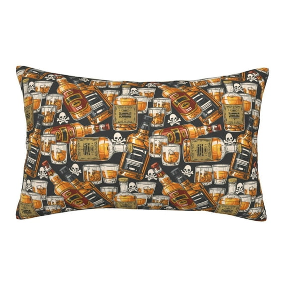 Zufioo Vintage Bottles Print Double-sided Plush Pillow Cover,Decorative Pillow Protector without Pillow Core, Suitable for Sofa, Bedroom, Car-14"x20"