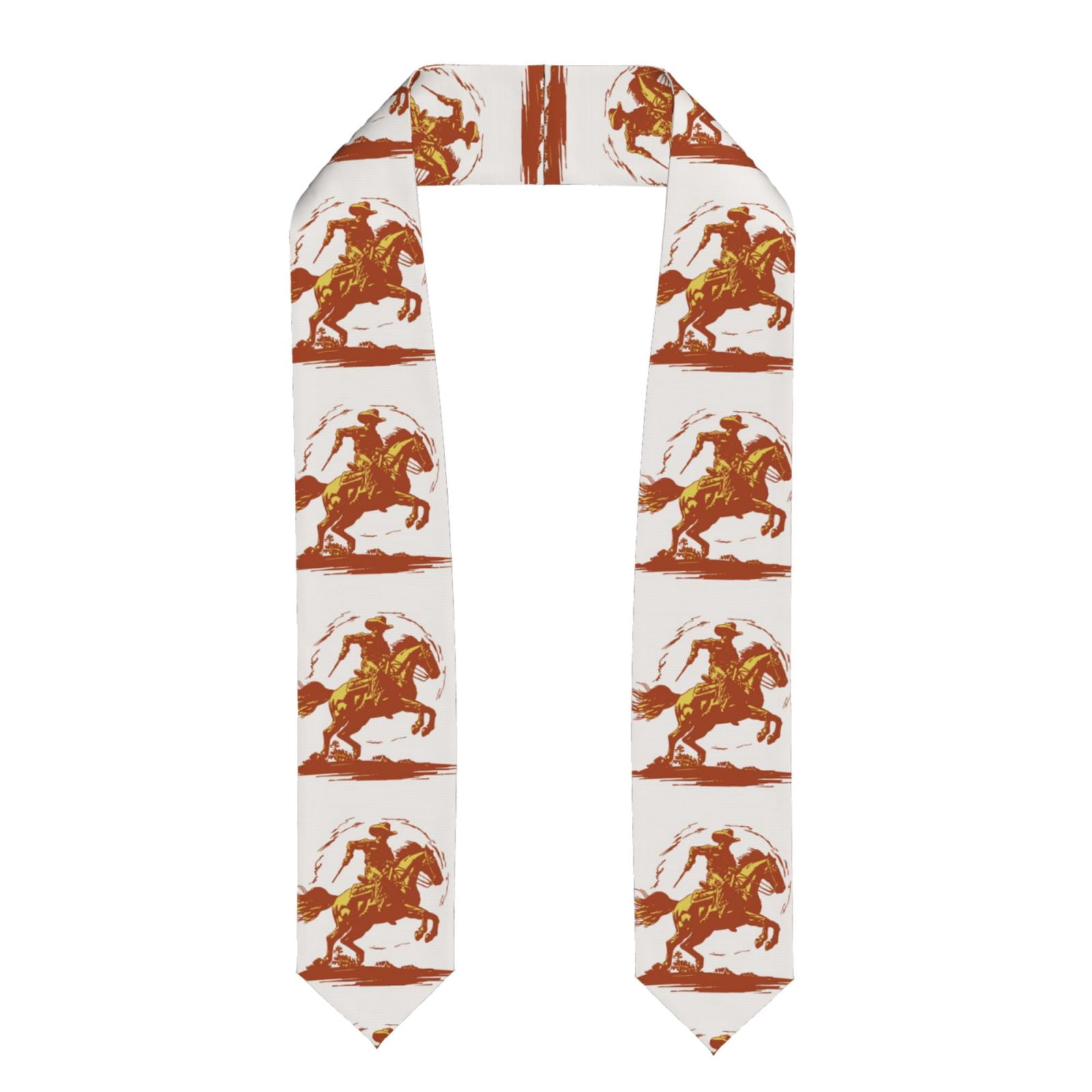 Zufioo Vintage Cowboy On A Bronco Horse Print Graduation Shawl Ribbon ...