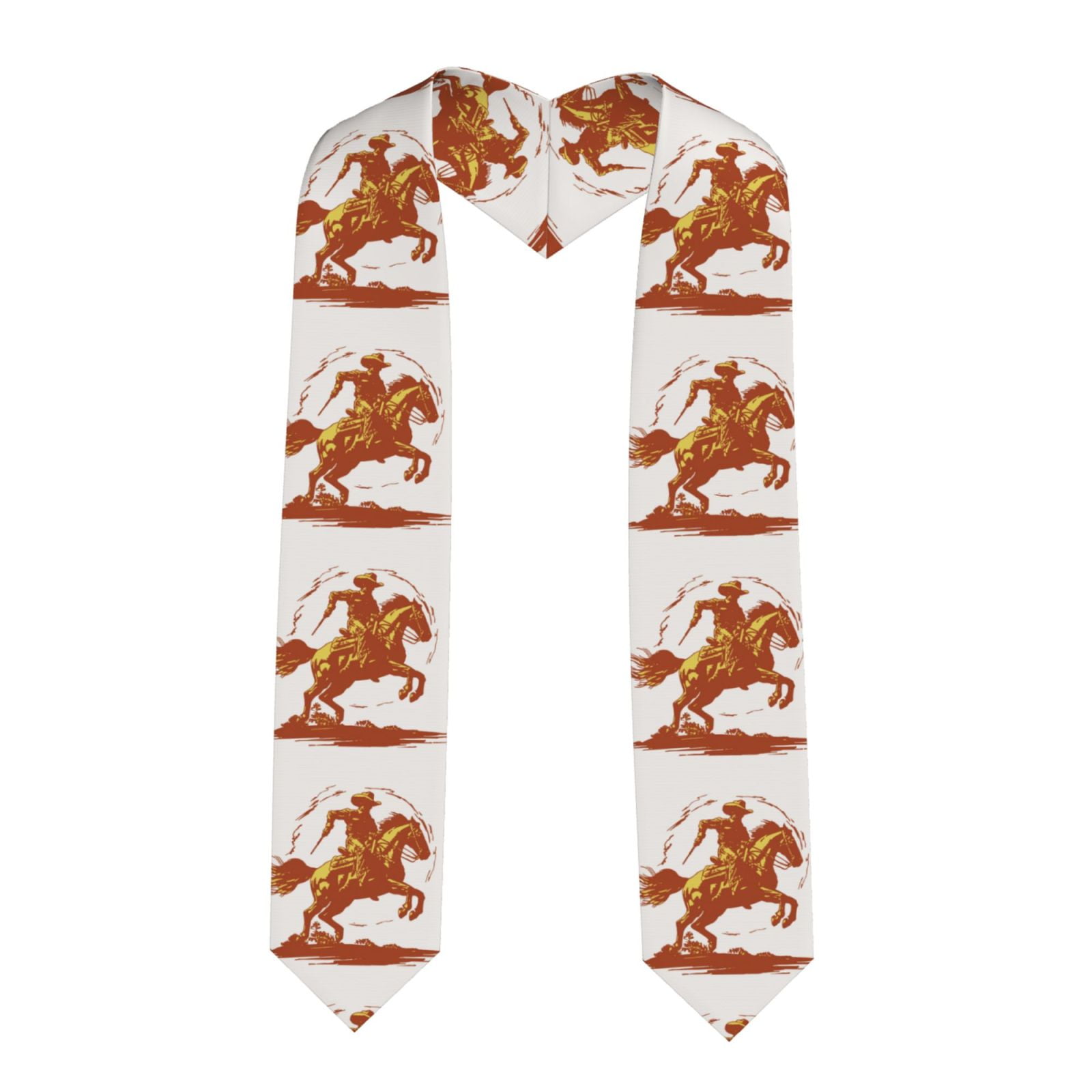Zufioo Vintage Cowboy On A Bronco Horse Print Graduation Shawl Ribbon ...