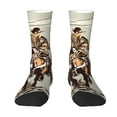 Zufioo Vintage Cowboy Riding Horse Print Thigh High Socks,Knee High