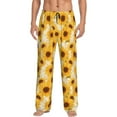Zufioo Vintage Marble Pattern Sunflower Mens Pajama Pants Sleep