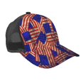 thumbnail image 1 of Zufioo Vintage USA Flag Print Mesh Baseball Cap, Adjustable Sport Travel Hat Accessory for Men and Women, 1 of 7