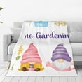 Zufioo Watercolor Gnome Garden Fleece Blanket Queen Size,Plush Bed