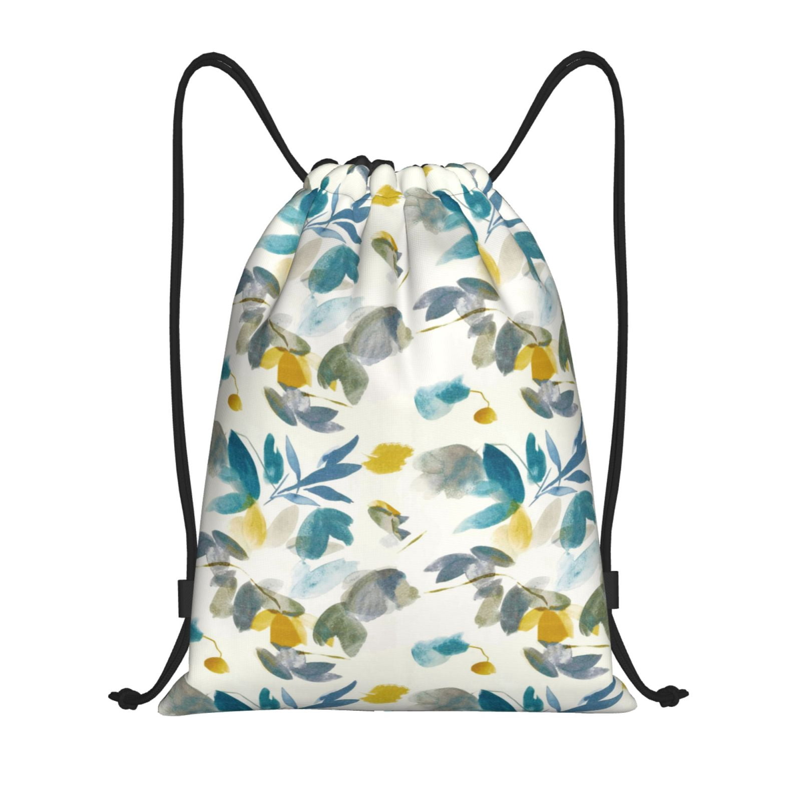 Zufioo Watercolor Leaves Sports Cinch Sack Gym String Bags Machine ...