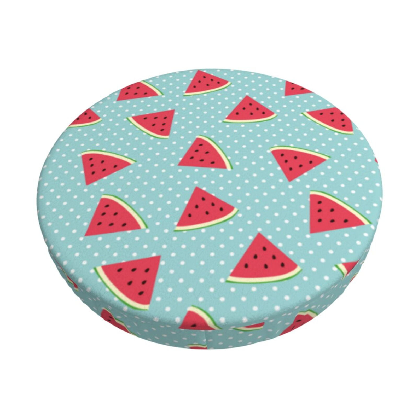 Padded 13 Inch Round Bar Stool Seat Cover Cushion Velvet Round Stool Covers, 3 Layers Round Barstool Slipcovers With Thin Pad, Tropical Drink Bar Stool Cushion Cover Elastic Stool Seat Covers For