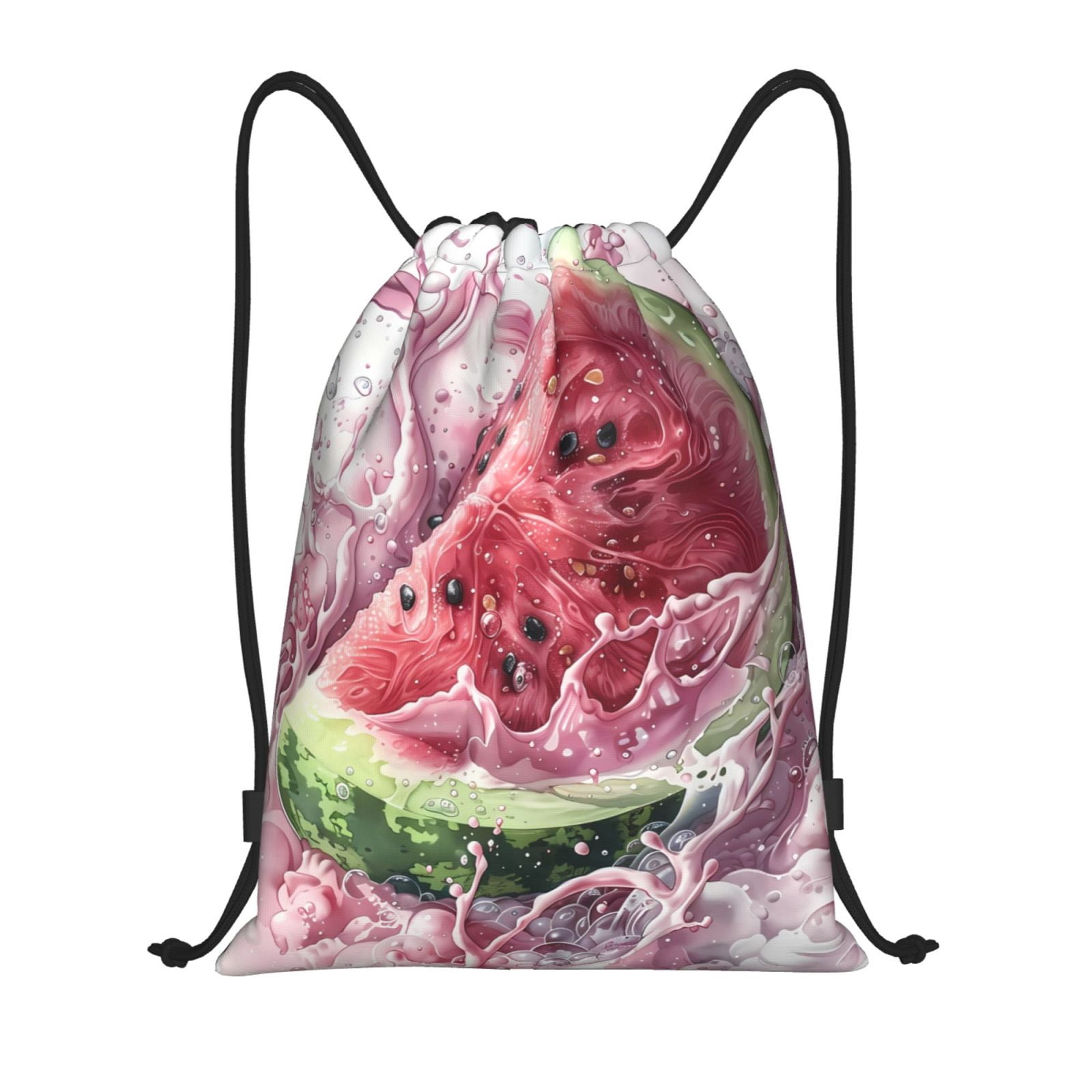 Zufioo Watermelon Splash Realism Art Sports Cinch Sack Gym String Bags ...