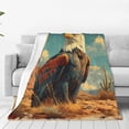 thumbnail image 1 of Zufioo Western Desert Cactus Bald Eagle Fleece Blanket Queen Size,Plush Bed Blanket,Ultra Soft Throw Blanket,Plush Fuzzy Cozy Blanket Perfect for Bed,Couch-40"x30", 1 of 7