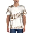 thumbnail image 1 of Zufioo Western Desert Cowboys Print Men's Baseball Short Sleeve, Moisture Wicking Button-Down Hip Hop Tee-Medium, 1 of 7