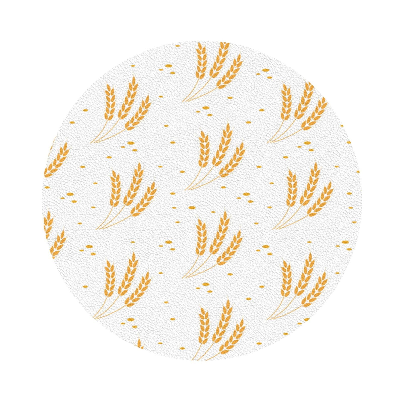 Zufioo Wheat 6PCS Leather Coasters ,4 Inch Coasters,Coasters for Wine