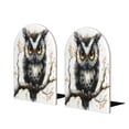 thumbnail image 1 of Zufioo Whimsical Owl On Branch Print Wooden Bookends, Metal Bookshelf Non-slip Bookends, Home Furnishings Suitable for Bookcases Offices, 1 of 8