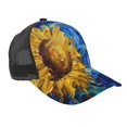 thumbnail image 1 of Zufioo Whimsical Sunflowers Night Sky Print Mesh Baseball Cap, Adjustable Sport Travel Hat Accessory for Men and Women, 1 of 7