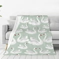 Zufioo White Birds Fleece Blanket Queen Size,Plush Bed Blanket,Ultra