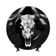 thumbnail image 1 of Zufioo White Black Sheep skull Print Bone China Decorative Plate, Ceramic Dinner Plate with Stand Ceramic Decoration Homewares-8in, 1 of 6
