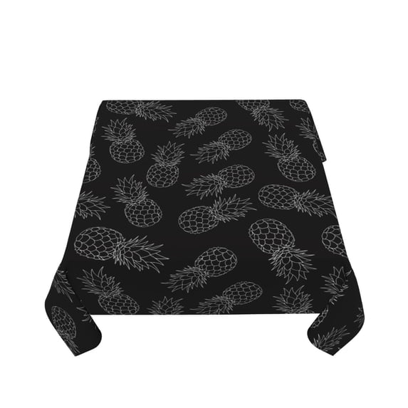 Zufioo White Pineapples Print Square Decorative Tablecloth, Wrinkle-resistant, Waterproof and Oil-resistant Tablecloth Coffee Table Cloth, Suitable for Restaurants-60"x60"