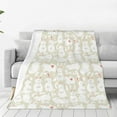 Zufioo White Rabbit Fleece Blanket Queen Size,Plush Bed Blanket,Ultra