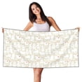 thumbnail image 1 of Zufioo White Rabbit Print Silver Fox Fleece Beach Towel 27.5x55in, Super Absorbent Bath Towel, Suitable for Adult Beach, Swimming Pool and Home Use-One Size, 1 of 6