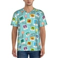 thumbnail image 1 of Zufioo World Travel1 Print Men's Baseball Short Sleeve, Moisture Wicking Button-Down Hip Hop Tee-Medium, 1 of 7